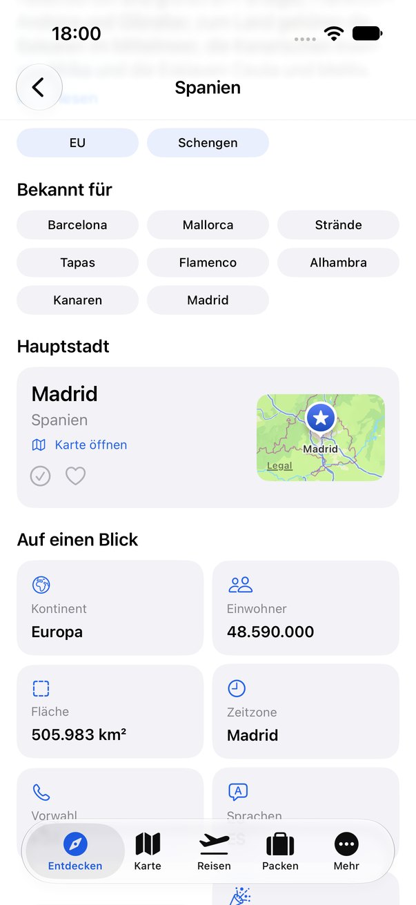 TripData Auf einen Blick Spanien