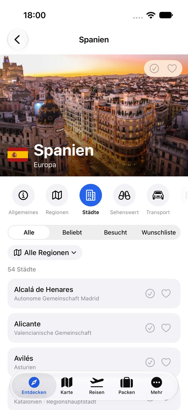 TripData Städte Spanien